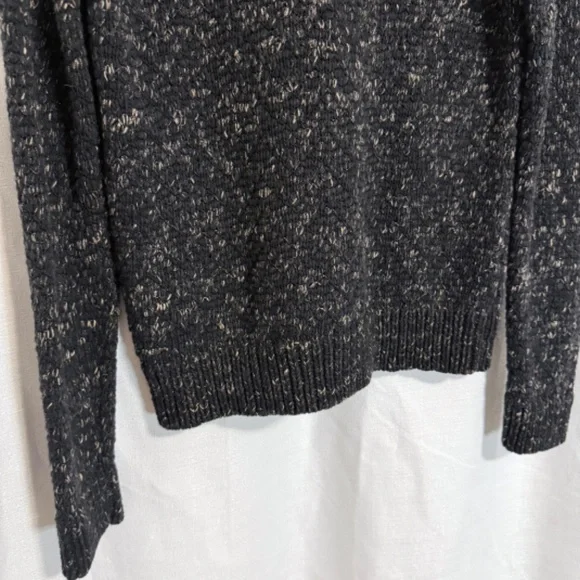 Eileen Fisher Black and Tan Knit Pullover Cotton and Linen Blend Sweater Size M